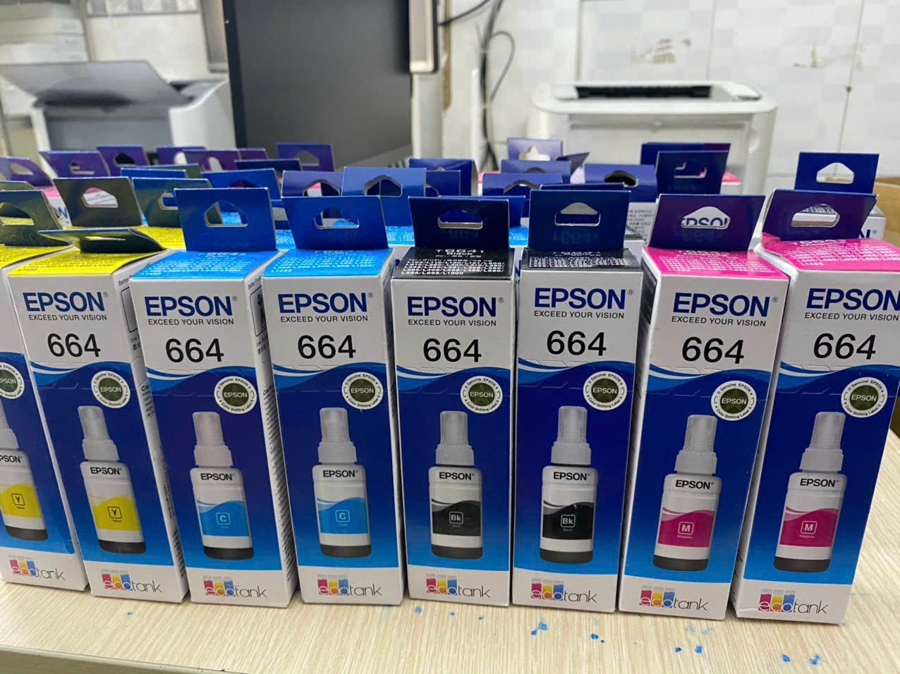Mực in epson T664 chính hãng dùng máy in Epson L1300/ L360/ L385/ L310 giá tốt