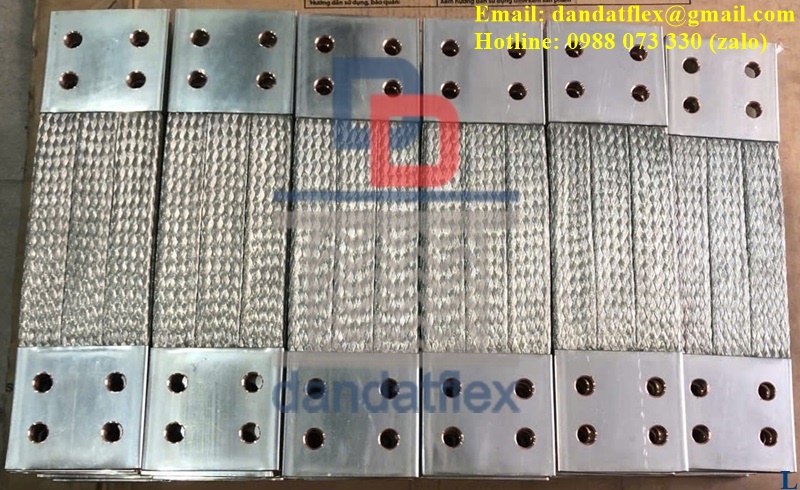 Dây đồng bện mạ thiếc bấm 2 đầu cốt, Thanh nối đồng mềm, Flexible Link