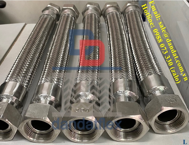 Dây dầu thủy lực, Ống mềm thủy lực, Dây tuy ô thủy lực inox, Khớp nối mềm inox nối ren