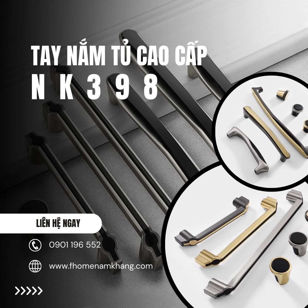 Tay nắm tủ cao cấp dạng phối hợp NK398 | Zalo 0901 196 552