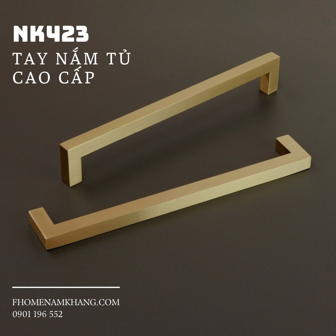 Tay nắm tủ thanh vuông cao cấp NK423 | Zalo 0901 196 552