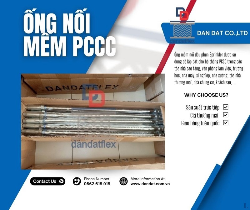 Ống Mềm Sprinkler, Khớp Nối Mềm Cấp Nước Đầu Phun DN25